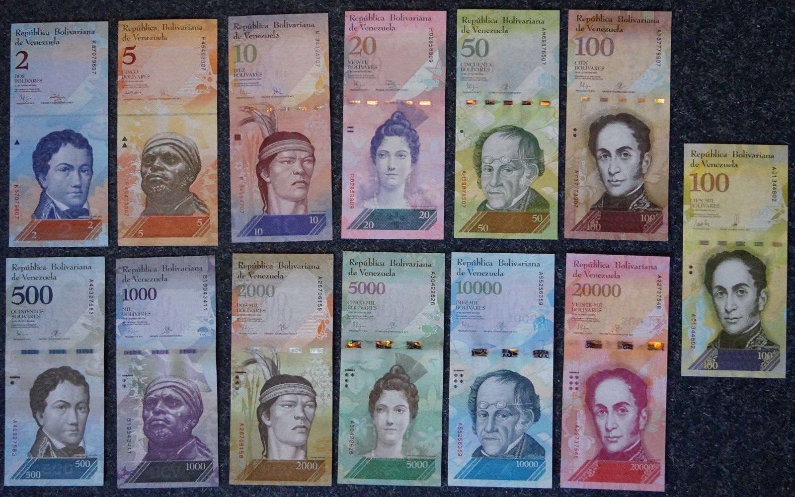 Bộ 13 tờ Full của Venezuela 2012 - 2017 - SP000024
